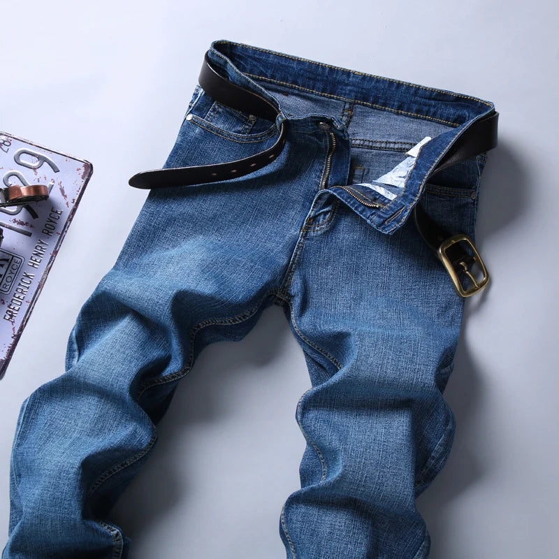 High Quality Mens Jeans Fashion Straight Denim Pants Men Classic Casual Jeans Male Plus Size Denim Trousers Ripped Jeans 28-40