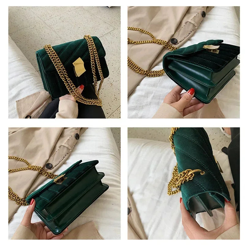 Luxury Women Handbag High Quality Velvet Mini Small Shoulder Bag Party Evening Clutch Fashion Flap Crossbody Tote Female Packag