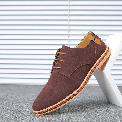 2023 Spring Suede Leather Men Shoes Oxford Casual Shoes Classic Sneakers Comfortable Footwear Dress Shoes Large Size Flats