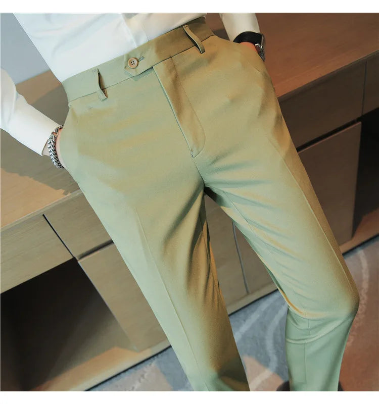 2023 Autumn New Solid Straight Casual Pant High Quality Fashion Simplicity Men Suit Pants Formal Business Office Social Trousers