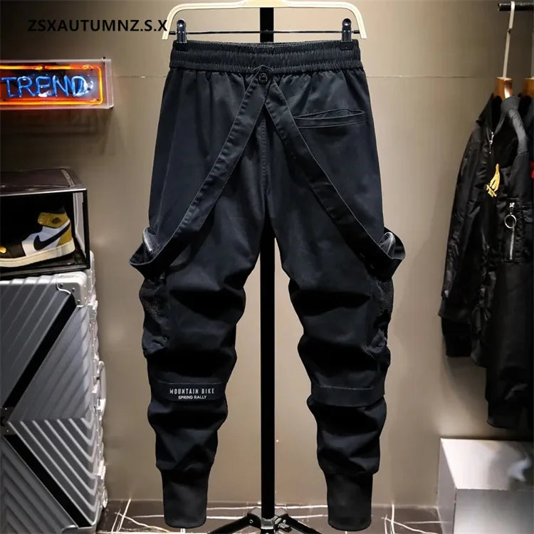 Pantalones Hombre Multi-pocket Overalls Men's Fashion Corset Feet Men's Casual Trousers For Men Loose Streetwear Hip-hop Pants