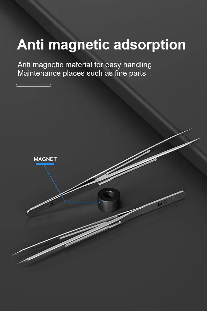 MaAnt SS-A SS-A1 SS-J Stainless Steel Tweezers for Phone Repair Universal Non-magnetic High Precision Jump Wire Clips