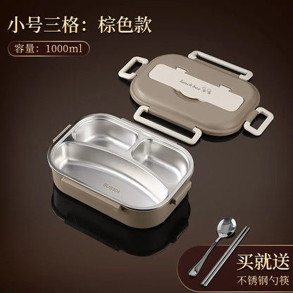 304 stainless steel compartment insulated lunch box office worker students sealed portable bento Microwae Heating food container