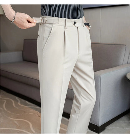 Men Dress Pants Trousers 2024 Autumn New British Style Straight Slim Fit formal Suit Pants Solid Casual Fashion Men Clothin