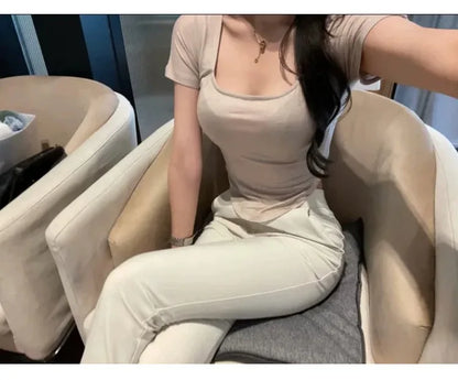 WOMENGAGA Fashion Sexy Pants Korea Slim High Waist Sexy Slightly Slim Casual Pants For Women Elegant And Mature Women D45B