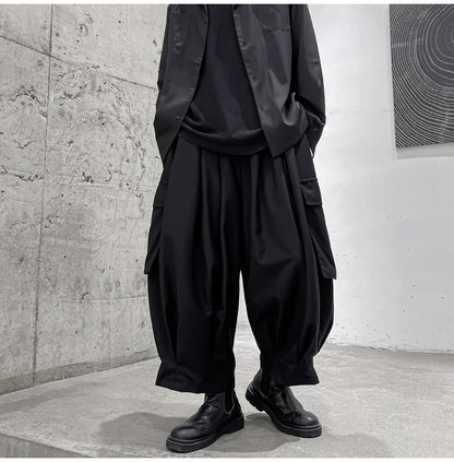 2024 Streetwear Men Harem Pants Men High Street Black Wide-Leg Trousers Hip Hop Jogging Pants Male Cargo Pants Oversized 5Xl 6Xl