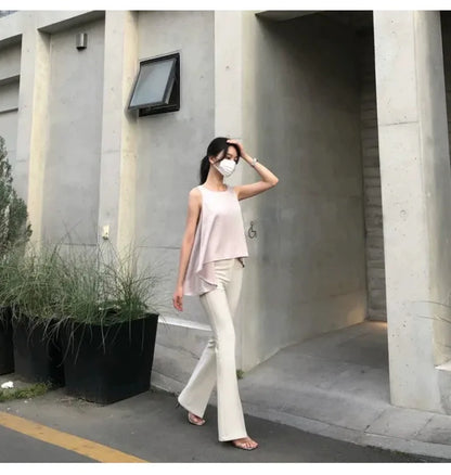 WOMENGAGA Fashion Sexy Pants Korea Slim High Waist Sexy Slightly Slim Casual Pants For Women Elegant And Mature Women D45B