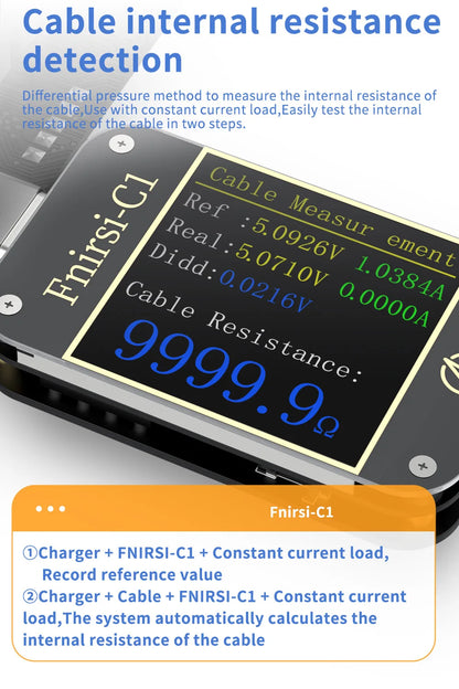 FNIRSI-C1 USB Tester Voltmeter Ammeter Type-C PD Trigger Fast Charging Test Type-C Meter Power Bank tester With PC Software