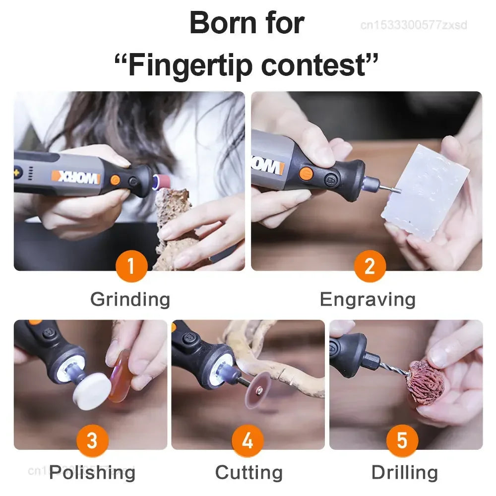 Worx 8V Rotary Tool WX106 Cordless Mini Drill Engraving Grinding Polishing Machine USB Charger Variable Speed Power Tools Home