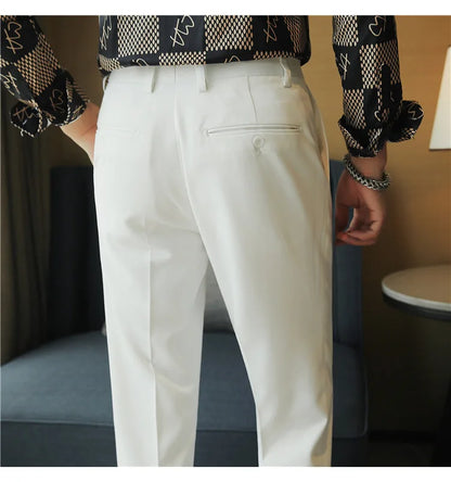 2023 Autumn New Solid Straight Casual Pant High Quality Fashion Simplicity Men Suit Pants Formal Business Office Social Trousers