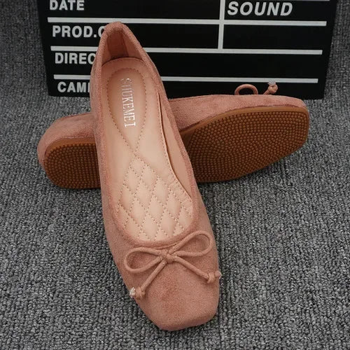 2025 Spring and Autumn New Fashionable Versatile Ballet Flat Shoes Comfortable Pregnant Women's Large Casual Women's Shoes