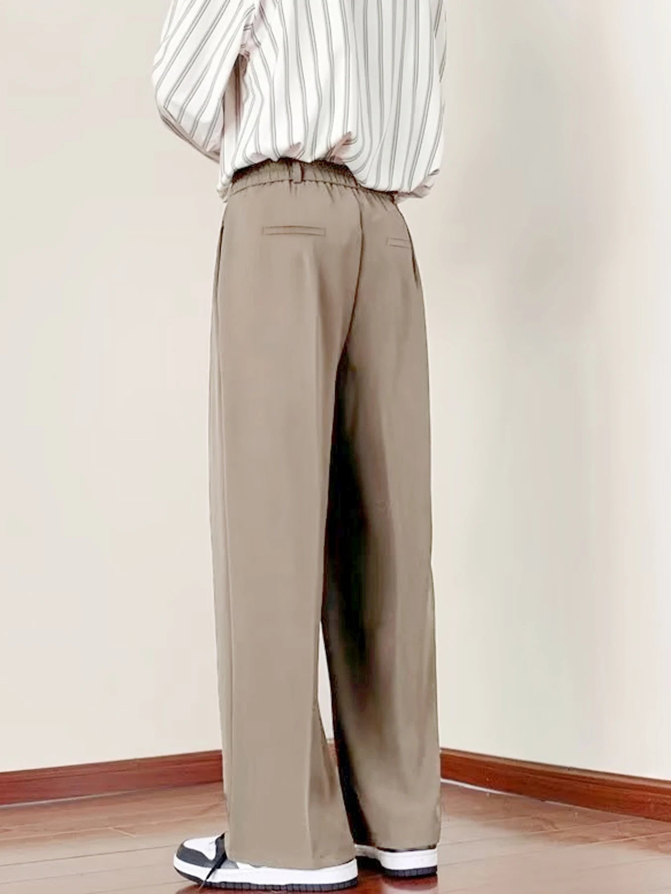 Light mature style autumn and winter new men's wide cut drape straight leg pants