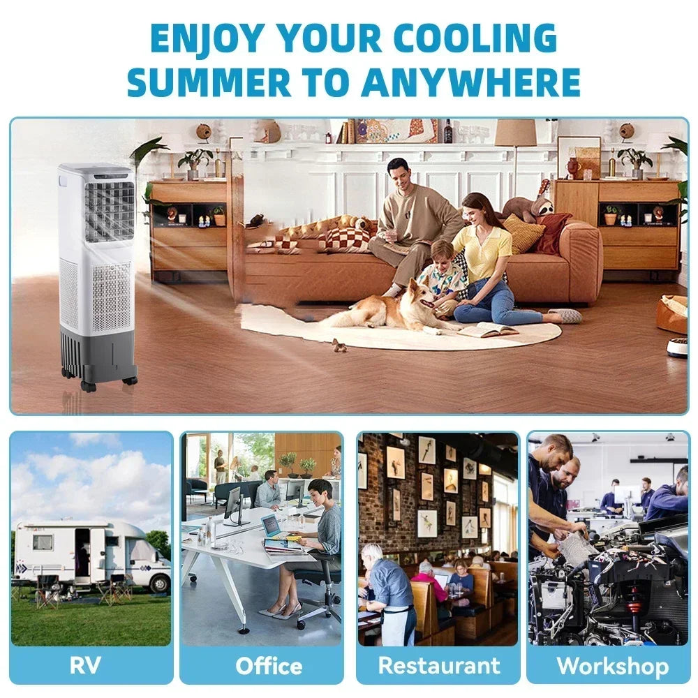 2500m3/h Solar Powered Portable Air Conditioner Solar Power Evaporative Rechargeable Air Cooler Fan 110V 12V 220V