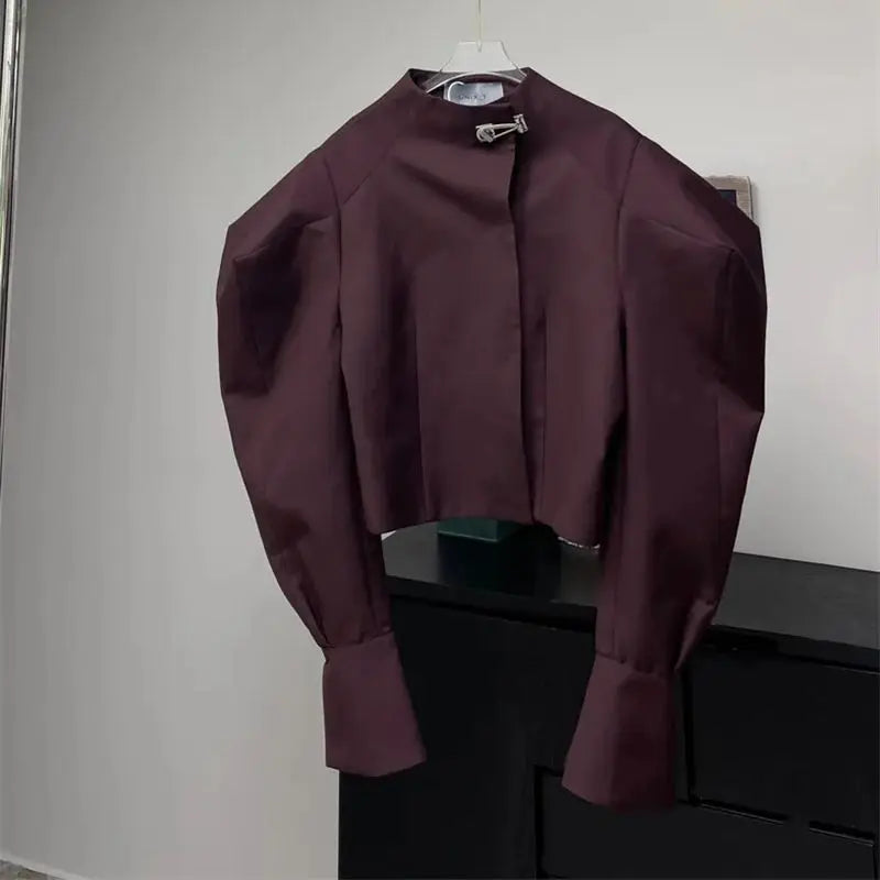 Autumn New Fashion Designer Women's Skirt Suit Elegant Office Lady Solid Color Short Jacket + Fold Long Skirt Two-Piece Set J309