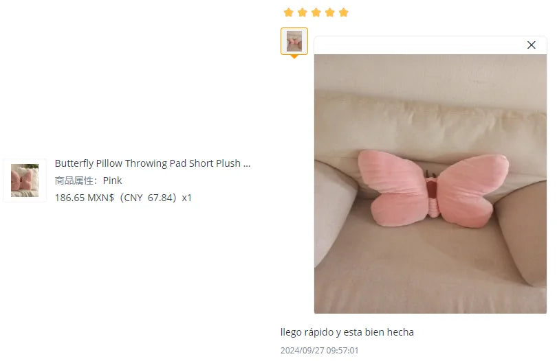 Butterfly Pillow Throwing Pad Short Plush Cushion Cute Girl Pink Toy for Bedroom Sofa Home Decoration Home Textile Cushion