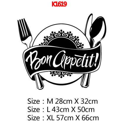 Funny Bon Appetite Wall Stickers Decals For Kitchen Living Room Dining Room Home Decoration Accessories Wall Decor