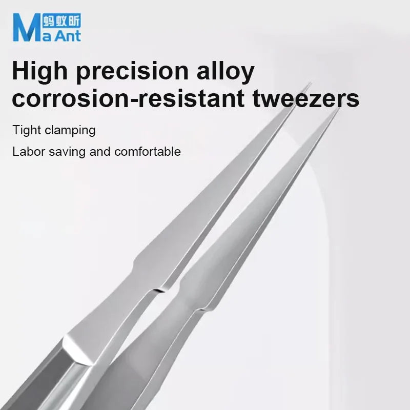 MaAnt SS-A SS-A1 SS-J Stainless Steel Tweezers for Phone Repair Universal Non-magnetic High Precision Jump Wire Clips