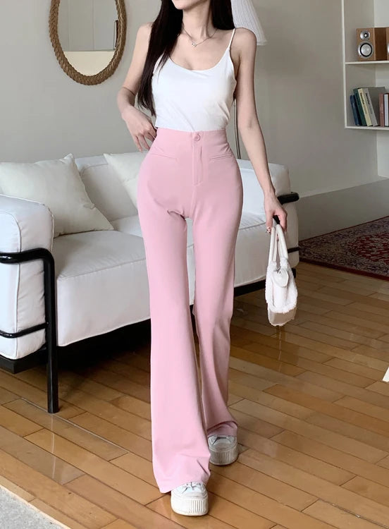 Jielur Spring New Tight High Waist Slim Women's Pants Solid Fashion Sweet Casual Pants Female Young Black Pink Basic Woman Pants