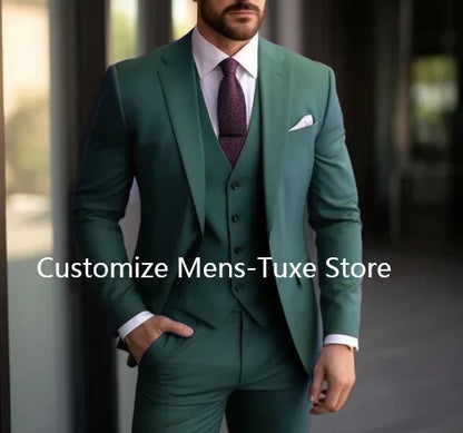 Purple Men's Suits Elegant Blazer Terno High Quality 3 Piece Jacket Pants Vest Set Business Outfits Costume Homme Slim Fit 2024