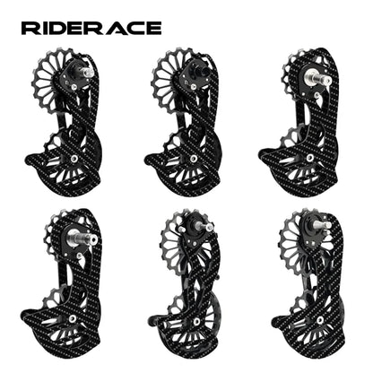 Bicycle Rear Derailleur Carbon Fiber Ceramic 13T 17T Pulley Guide Wheel For Shimano R5800 R6800 R7000 R8000 R9000 For Sram