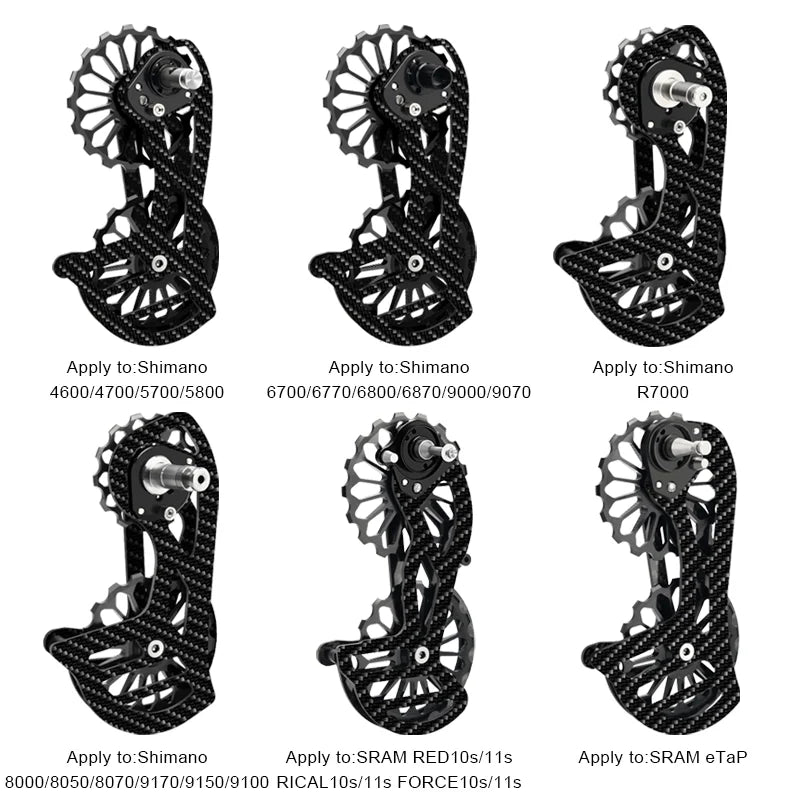 Bicycle Rear Derailleur Carbon Fiber Ceramic 13T 17T Pulley Guide Wheel For Shimano R5800 R6800 R7000 R8000 R9000 For Sram