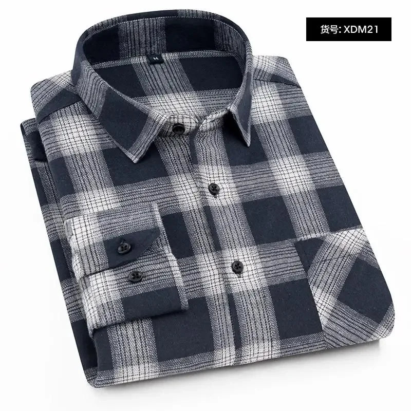 2025 New Men Flannel Plaid Shirt Soft Comfort Slim Fit Styles Brand For Man Cotton Spring Autumn Casual Long Sleeve Shirts