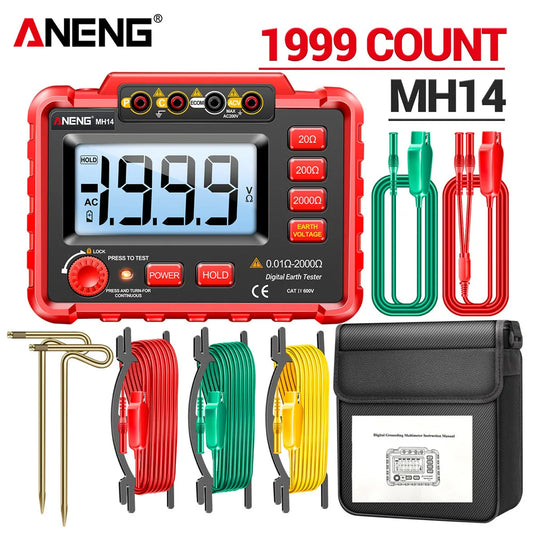 ANENG MH14 Digital Resistance Meter Ground earth tester Ohm Resistance Megohm Testers Meter Megohmmeter Voltmeter 1999 Conuts De