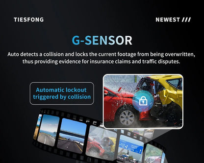 TiESFONG 4CH GPS caméra de tableau de bord i7pro frontal 4K/2K+3*1080P pour dashcam voiture DVR 360 24H moniteur de stationnement,WiFi camaras para automóviles,IR Vision nocturne,g-sensor,256Gmax