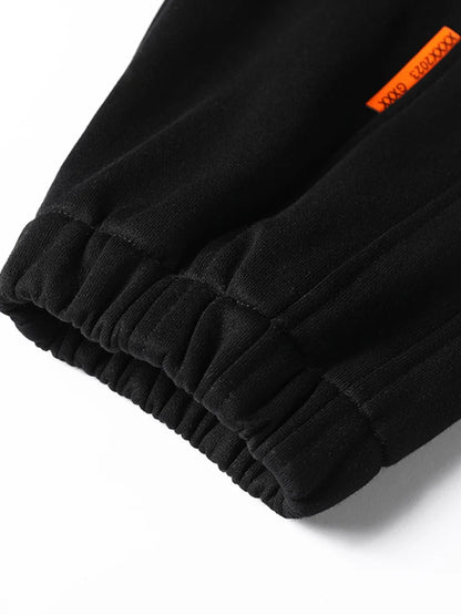 2023 New Winter Men's Sweatpants Thick Warm Fleece Liner Colorfull Drawstring Cotton Trainning Jogger Pants