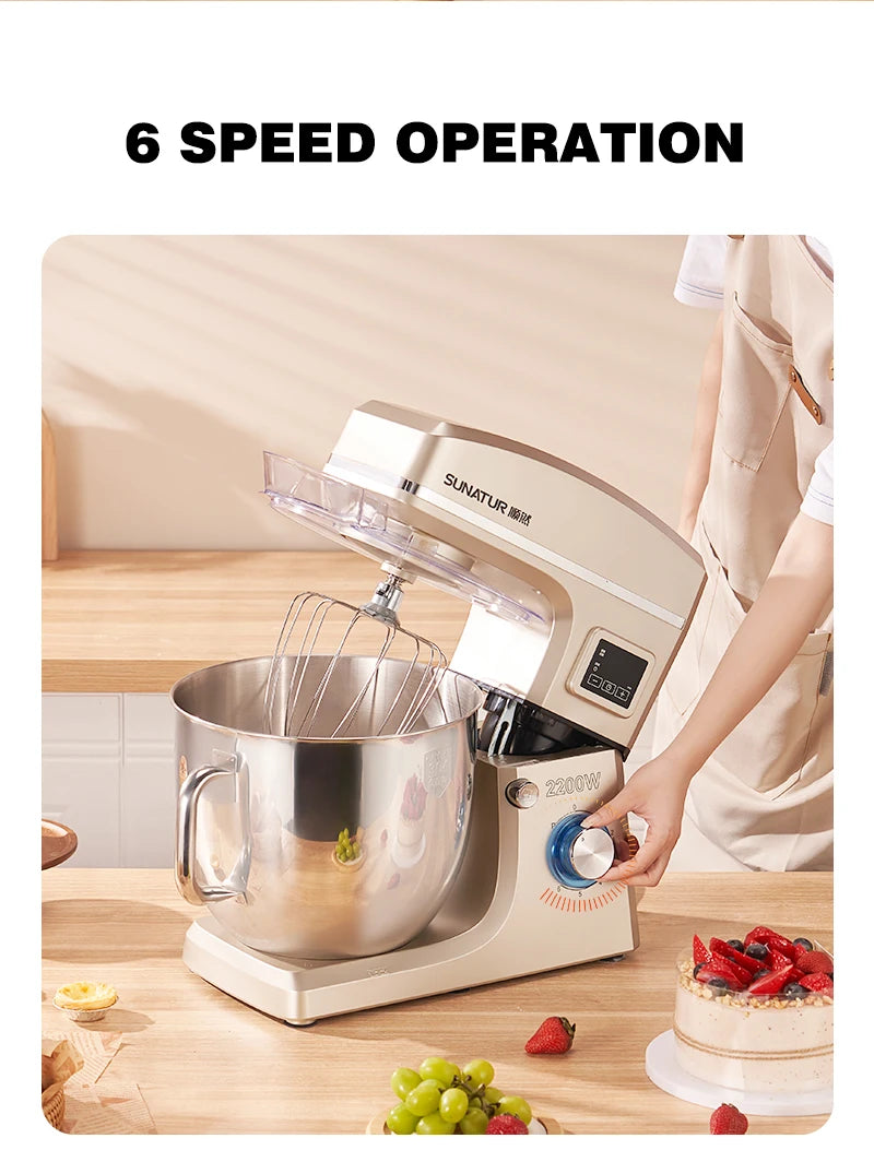 SUNATUR 10LStand Mixer Dough Kneading Planetary Proccessor Beater Machine Electric Kitchen Blender Cake Automatic Home Appliance