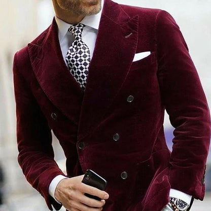 2024 Men's Business Blazer Slim Fit 1 Pc Slim Fit Velvet Smoking Jacket Peak Lapel Custom Made Italian Style Fashion Suit Coat