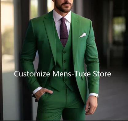 Purple Men's Suits Elegant Blazer Terno High Quality 3 Piece Jacket Pants Vest Set Business Outfits Costume Homme Slim Fit 2024