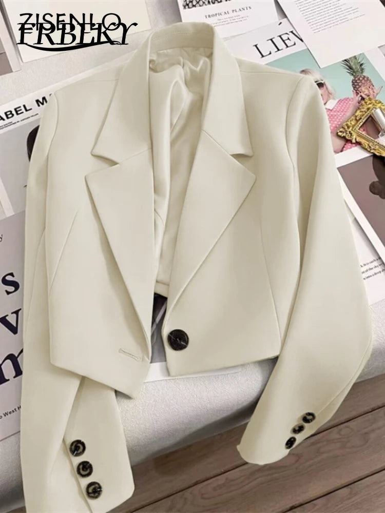 Blazer Woman Spring New Solid Color Temperament Suit Jacket Fashion Trend Suit Elegant Outerwears Korean Reviews Many Clothes