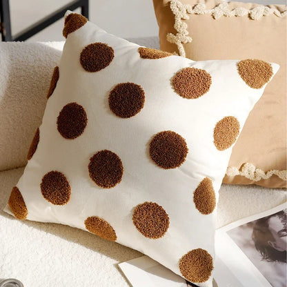 Cream Nordic Brown Throw Pillow Cover French Simple Premium Pillow Cushion Living Room Sofa Bedding Window Cushion