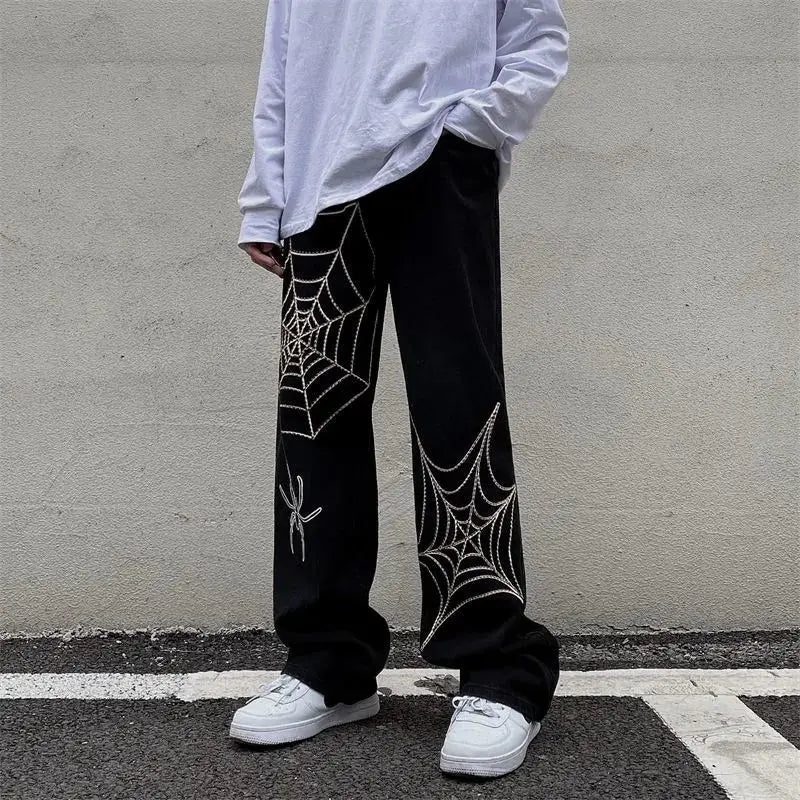 Streetwear Black Y2k Baggy Pants Men Anime Wide leg Sweatpants Male Oversize Techwear Print Straight Trousers 2023 New