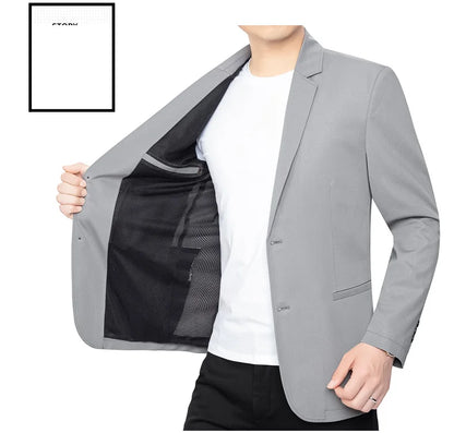 New Summer Man Mesh Thin Blazers Jackets Solid Business Casual Suits Coats Fashion Male Quick Drying Blazers Men's Clothing 4XL