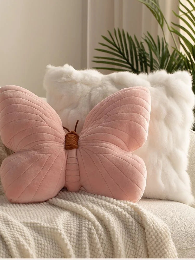 Butterfly Pillow Cute Ins Sofa Pillow Soft Pink Butterfly Pillow Decoration Home Bedhead Portable Pillow Creative Alien Pillow