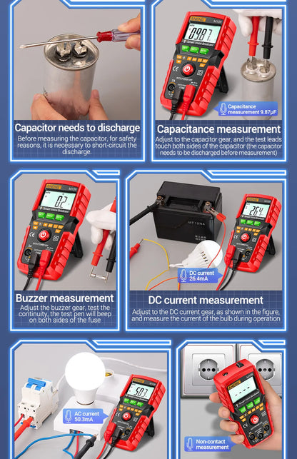 ANENG M109 Digital Multimeter Smart AC Voltage Meter 4000 Count Voice BroadcastTest/NCV/Capacitance/Resistance/Ohm Tester Tools