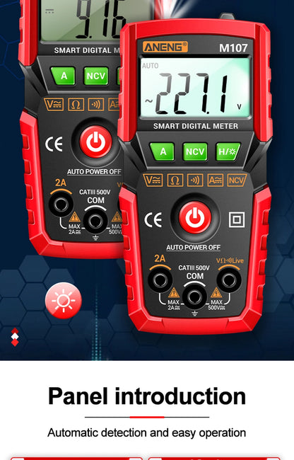 ANENG M107 Profesional Digital Multimeter 4000 Counts Auto Tester Digital Multimetre Testeur Electrique Mini Multímetro Test