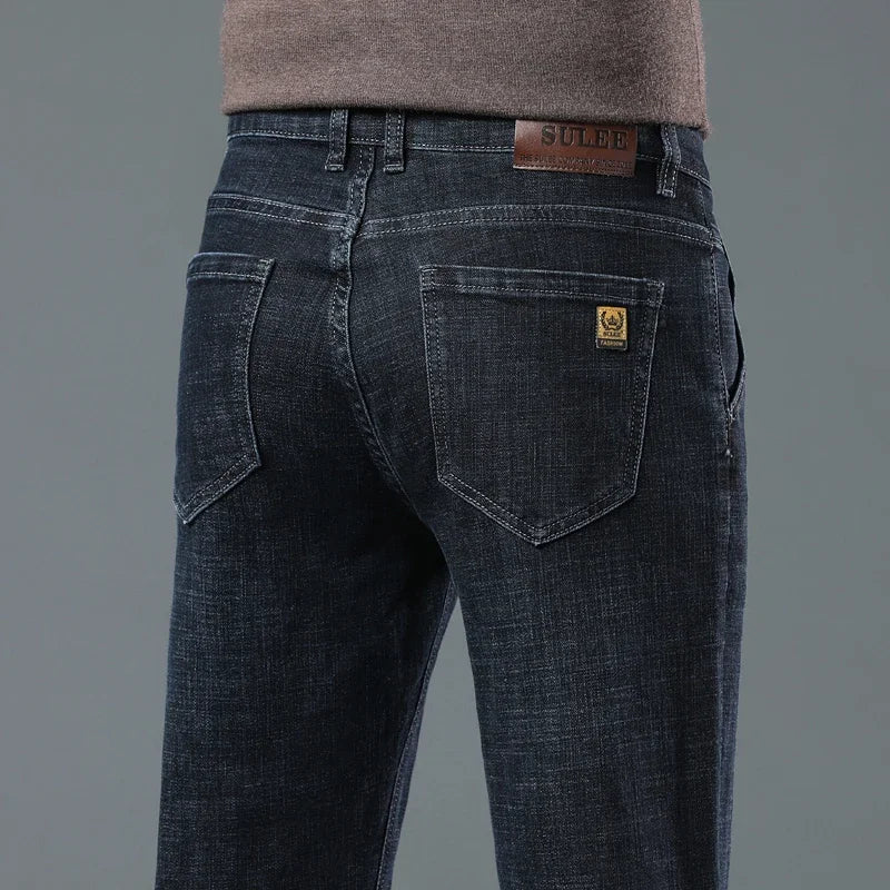 2024 New Straight Baggy Jeans Ultra-thin Comfortable Business Male Trousers Casual Blue Black Classic Denim Pants