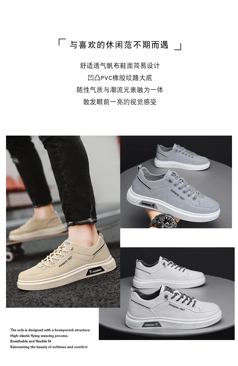 CYYTL Casual Mens Shoes Canvas Summer Fashion Male Sneakers Outdoor Skateboard Platform Slip On Loafers Sports Tennis Trainers