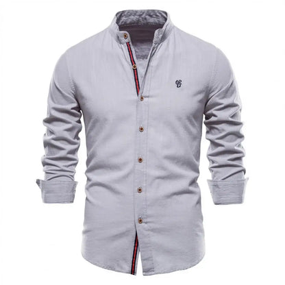 Men's Shirt Slim Fit Cotton Blend Long-Sleeved Stylish Breathable Easy-Care Summer Autumn Men's Shirts