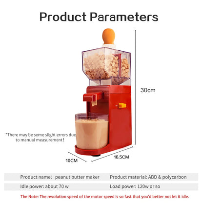 Peanut Butter Maker Home Electric Grain Grinder Anti Slip Sesame Sauce Mill Nut Butter Machine for Groundnut Almonds Cashews