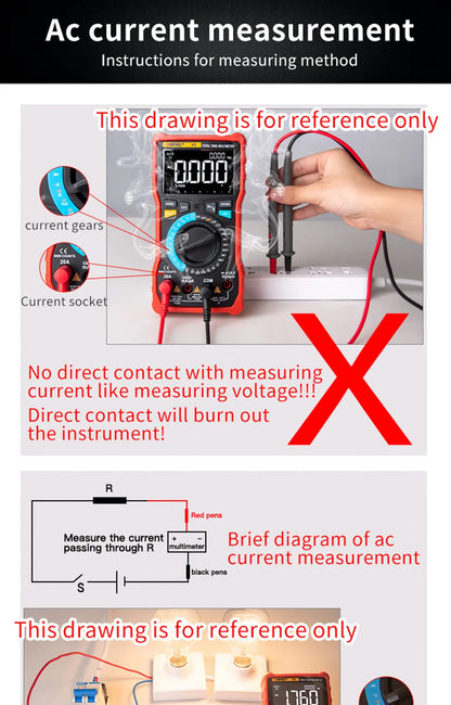 ANENG M109 Digital Multimeter Smart AC Voltage Meter 4000 Count Voice BroadcastTest/NCV/Capacitance/Resistance/Ohm Tester Tools