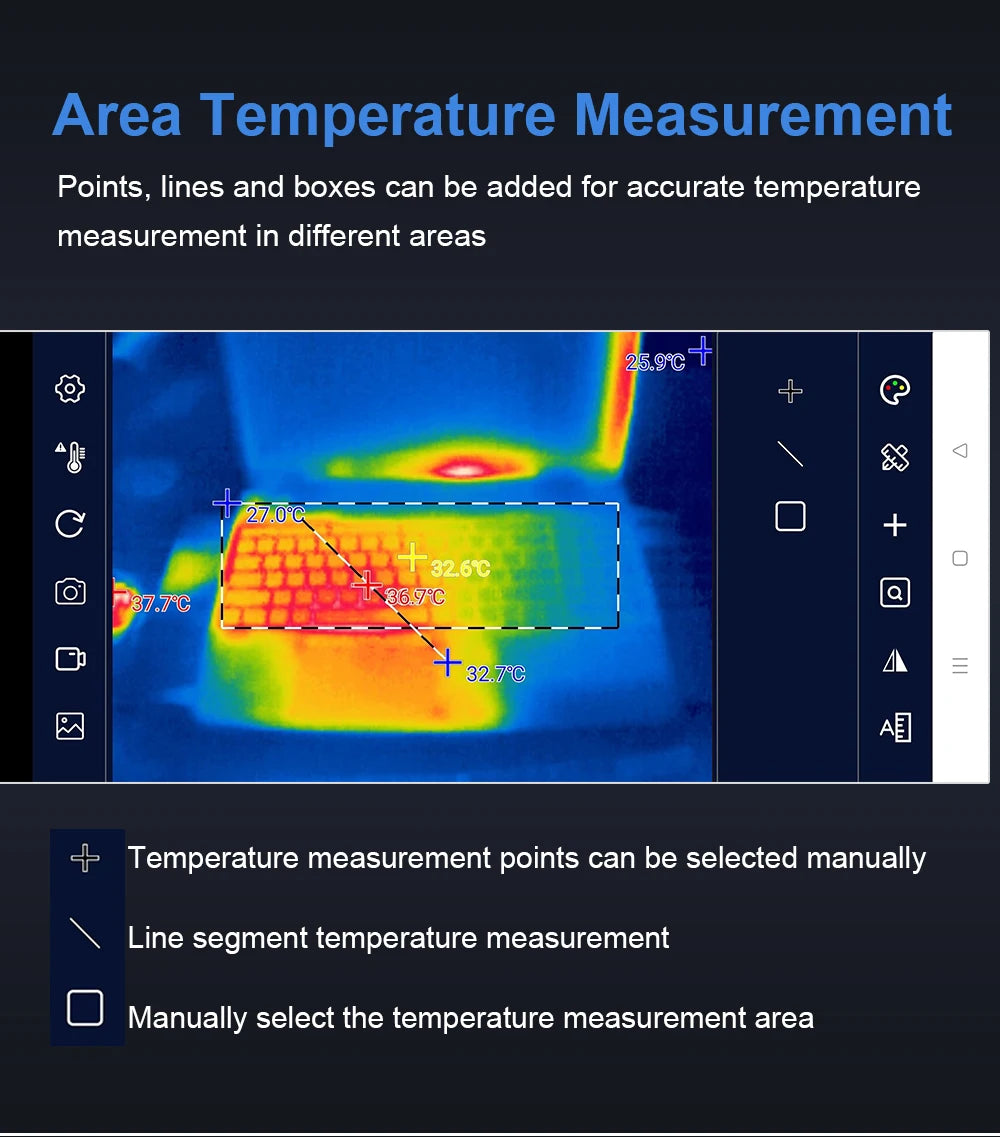 TOOLTOP T7 256*192 Android Type-C Thermal Imager 25Hz Mobile Thermal Imaging Camera for Solar Panel Power Device Fault Detect