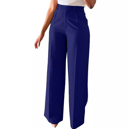 New Commuting High Waist Hanging Straight Leg Wide Leg Casual Formal Women's Pants