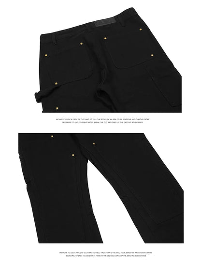 American Style Street Vibe Men's Jeans Trendy Brand Fringe Zip-up Working Trousers Slimming Straight-leg Microbell Bottom Pants