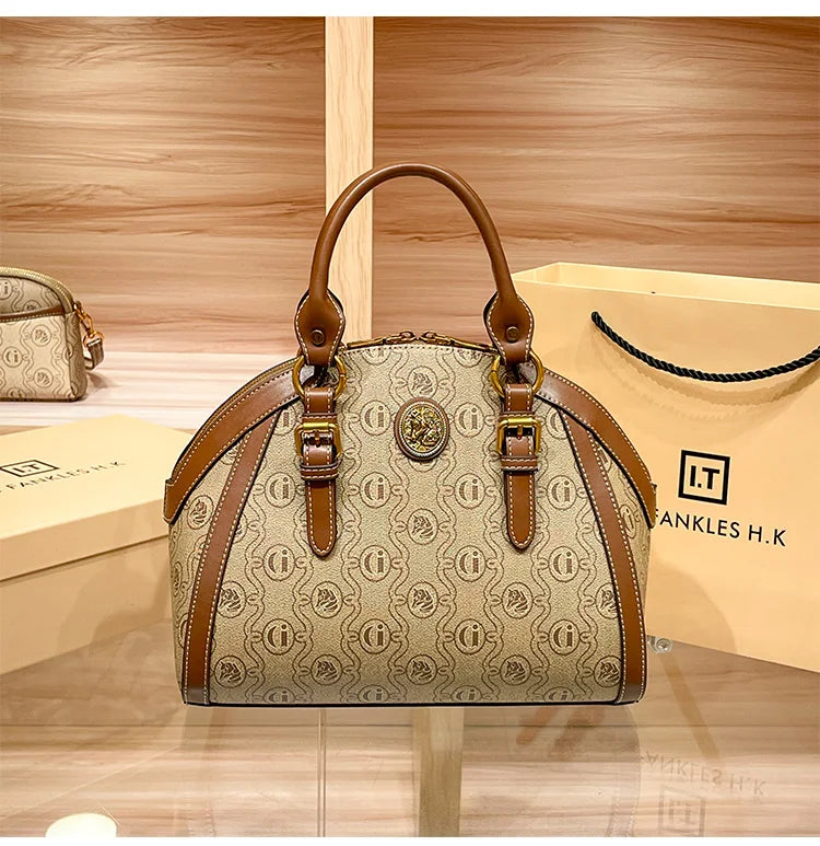 Light Luxury Brand Genuine Leather Women's Bag 2023 New High Capacity Designer Mom's Bag Women's One Shoulder Handheld Briefcase