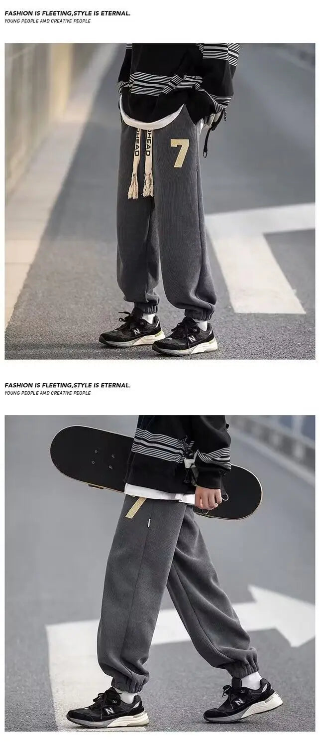 Spring Autumn Solid Straight Loose Trousers Sports Joggers Oversized Baggy Pants Pantalon Homme 4XL Casual Streetwear Sweatpant