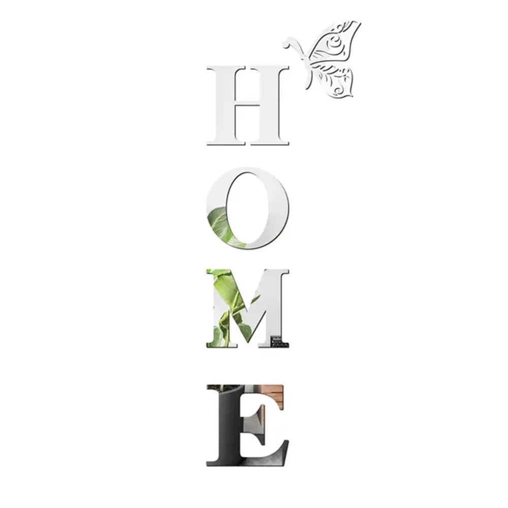 HOME Home Logo 3D Mirror Wall Sticker, Entrance Decoration, Home Decoration